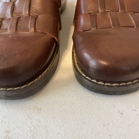 PREDICTIONS LEATHER COLLECTION WOMENS SHOES 8.5 BROWN SLIP-ON WEAVE - Picture 4 of 12